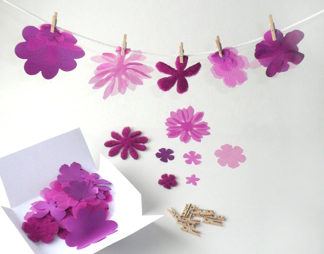 cyclam purple flower die cuts