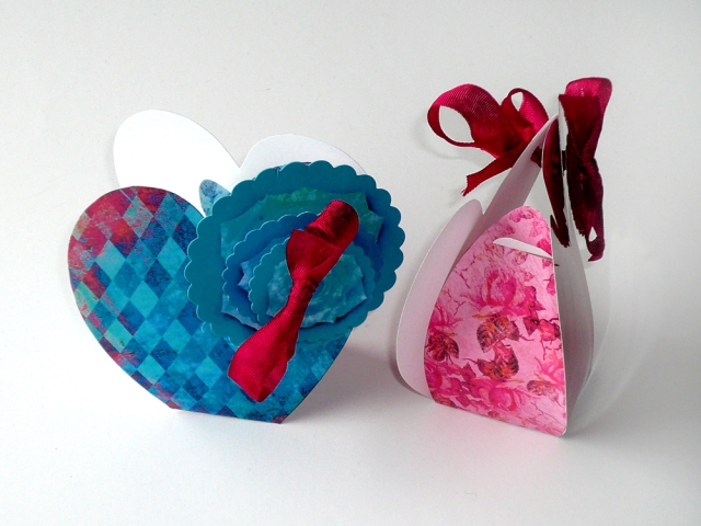 Red and blue Heart box template
